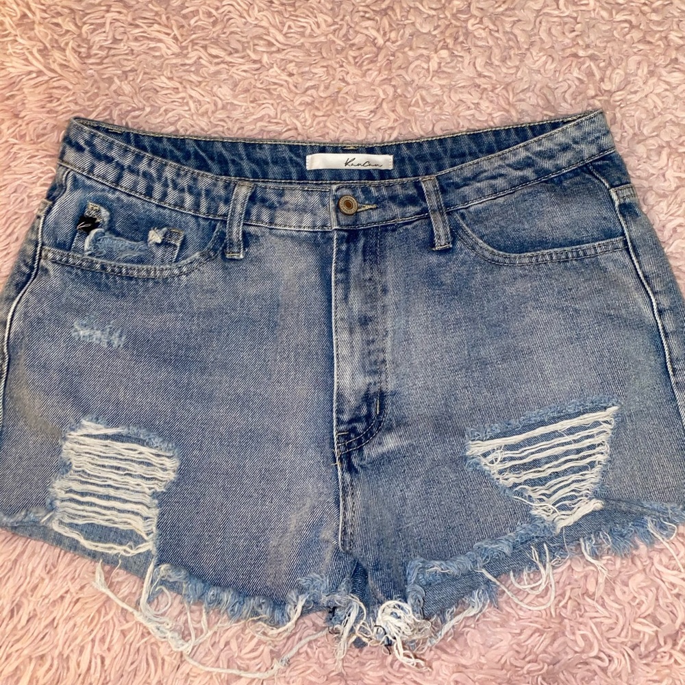 Ripped Blue Jean Shorts